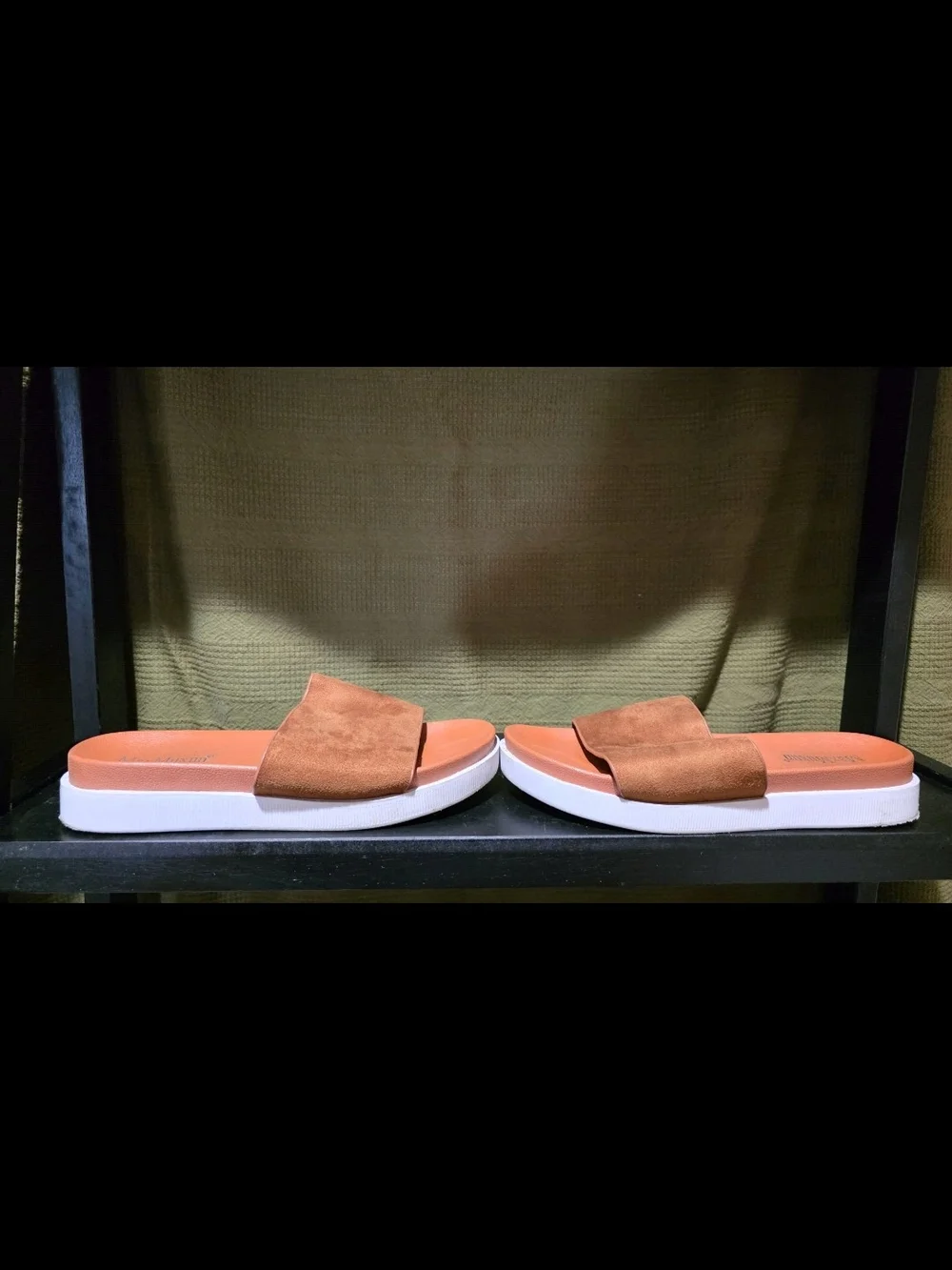 Women's Suede Slide Sandals in Brown